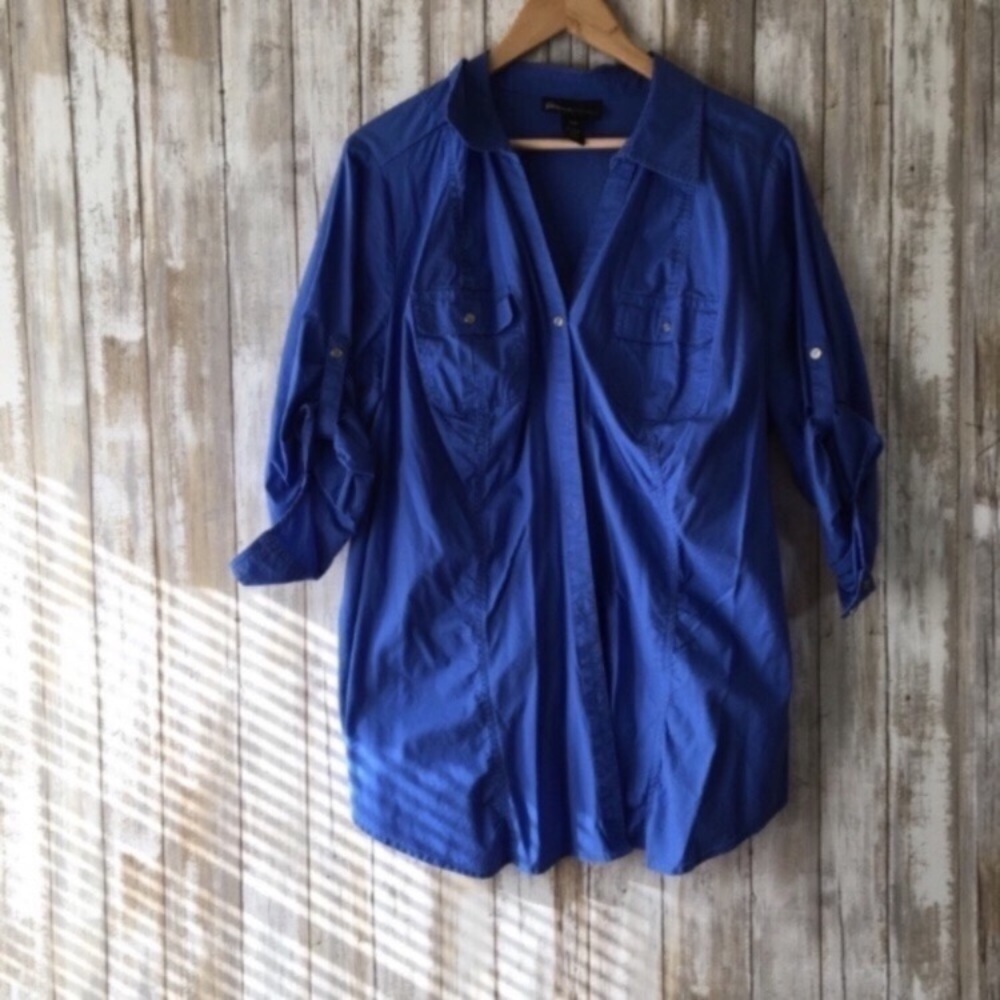 Lane Bryant Blue Button Down